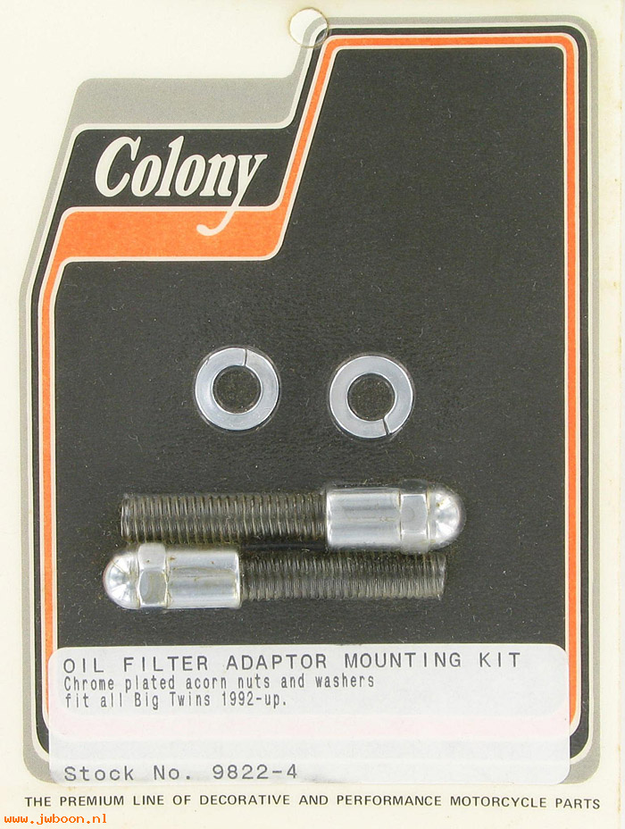 C 9822-4 (): Oil filter adapter mount kit, acorn - Evo 1340cc '92-'99 in stock