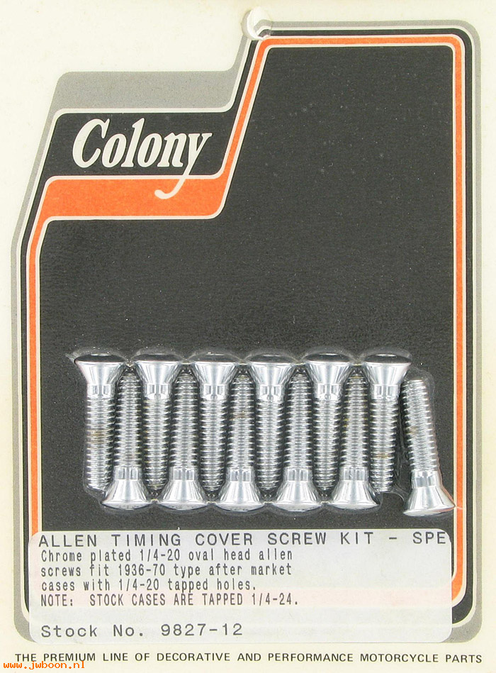 C 9827-12 (    2341 / 056): Timing cover screw kit 1/4"-20, custom cases, Allen - BT 36-69