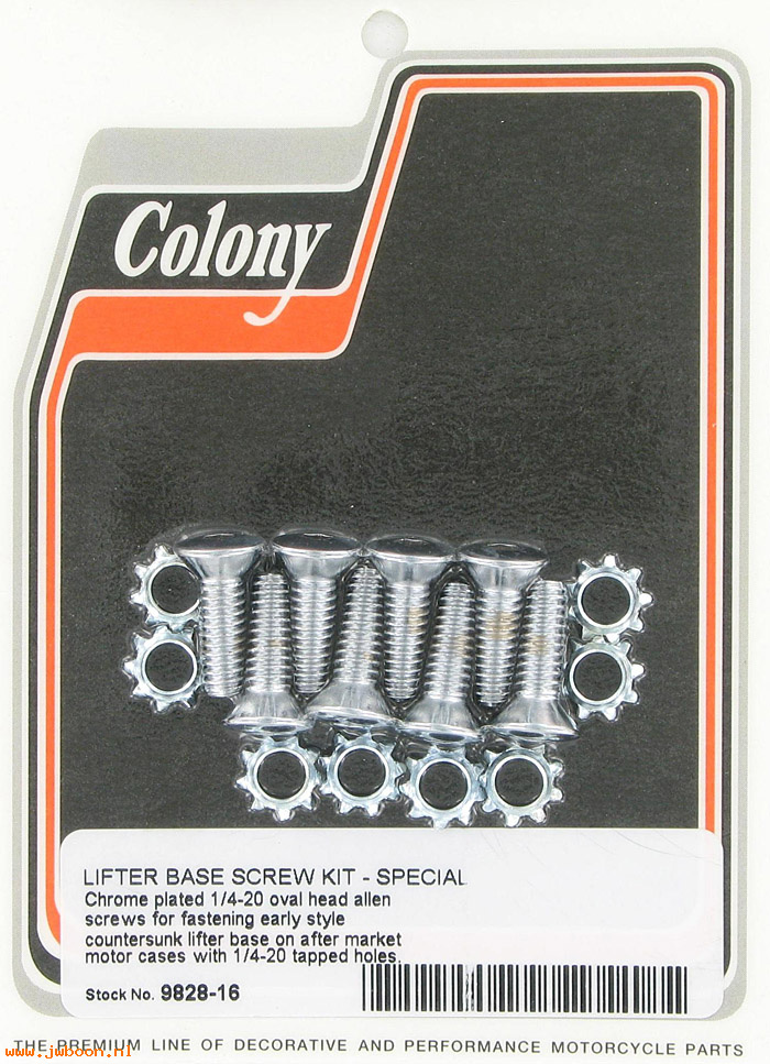 C 9828-16 (    2329 / 057): Lifter base screw kit 1/4"-20,custom cases,Allen - BT '36-'75