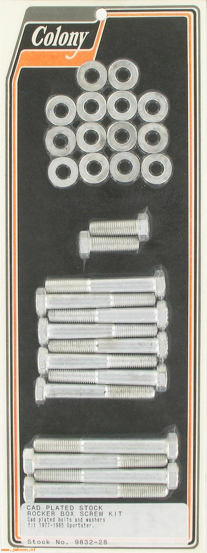 C 9832-28 (    3468): Rocker box screw kit, stock - Iron Sportster XLs '77-'85,in stock