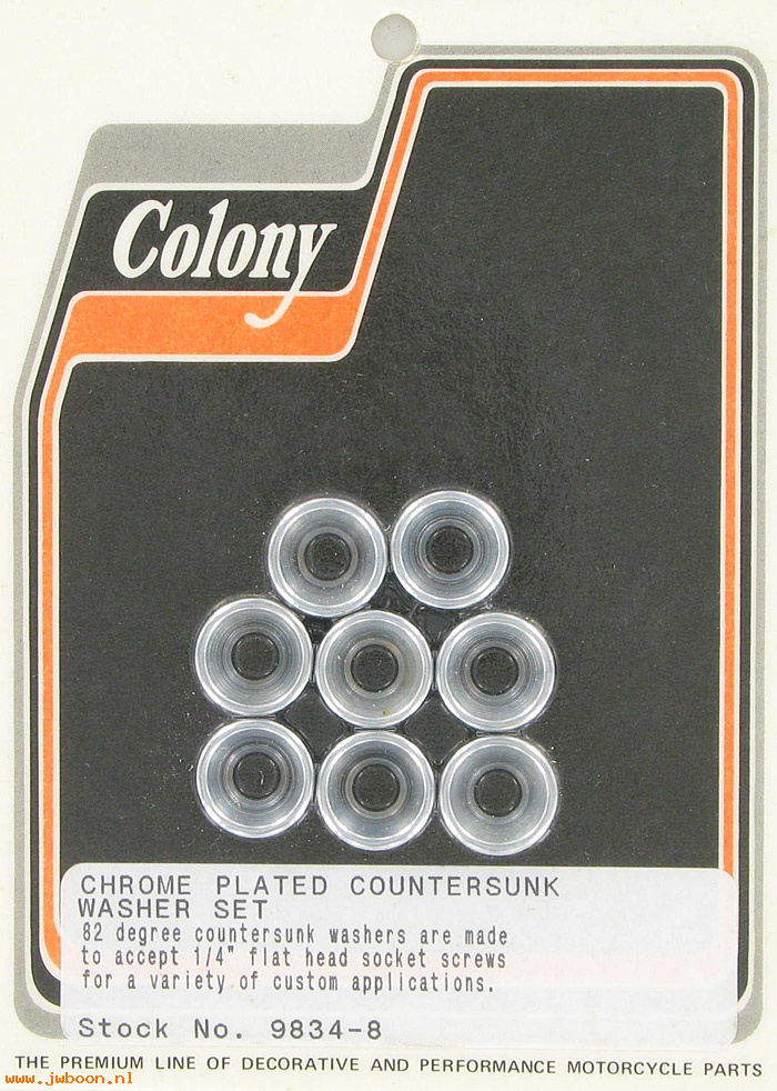 C 9834-8 (): 1/4" countersunk washer set (8), in stock ready to ship Colony