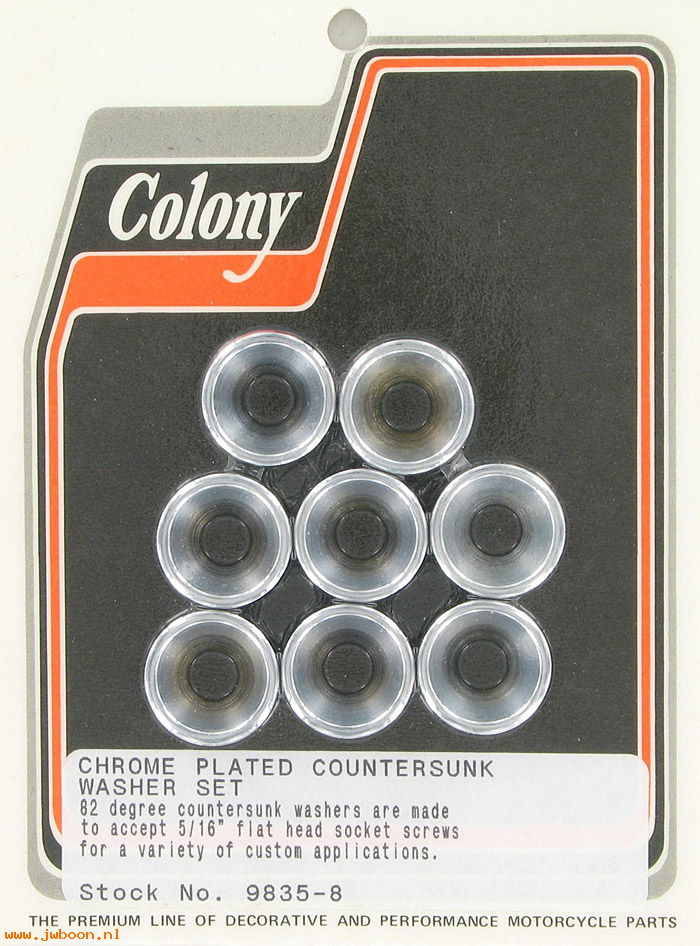 C 9835-8 (): 5/16" countersunk washer set (8) Colony in stock ready to ship