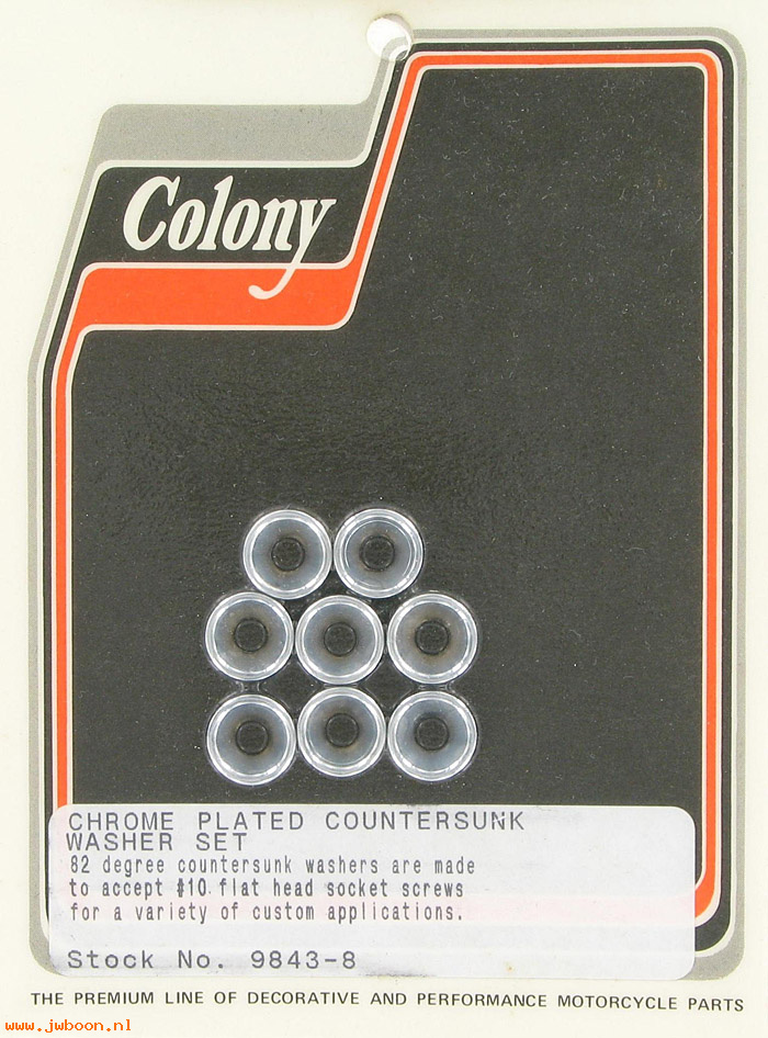 C 9843-8 (): #10 countersunk washer set (8) Colony in stock ready to ship