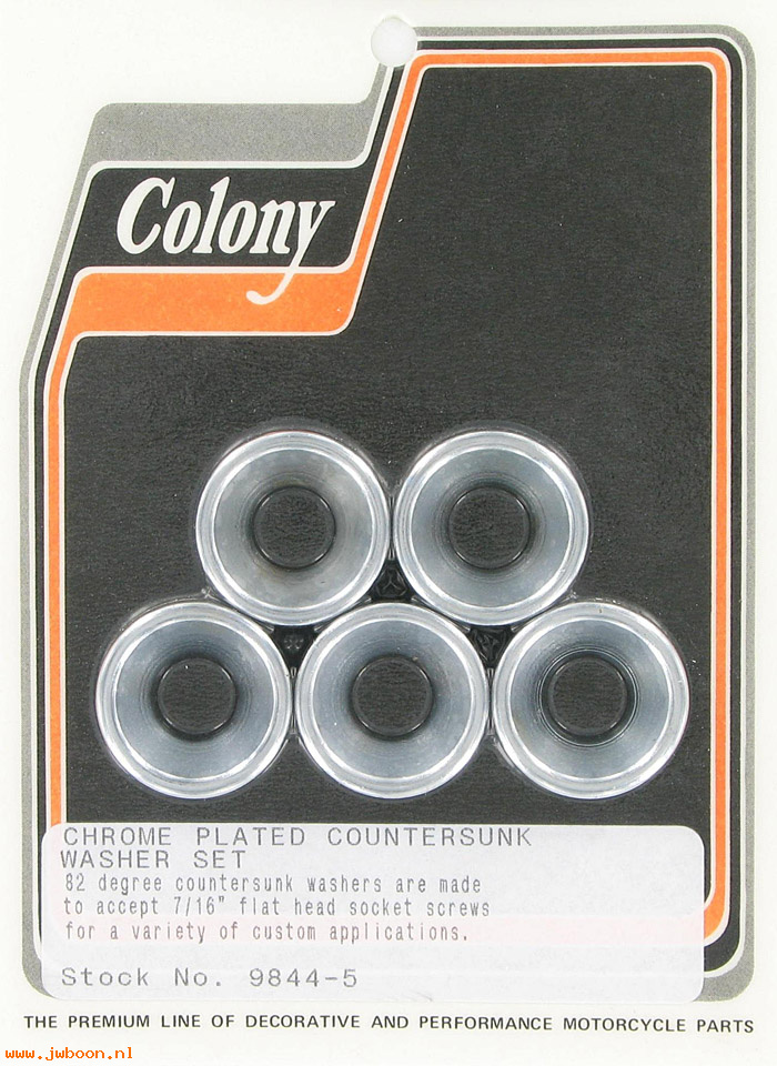 C 9844-5 (): 7/16" countersunk washer set (5) Colony in stock ready to ship