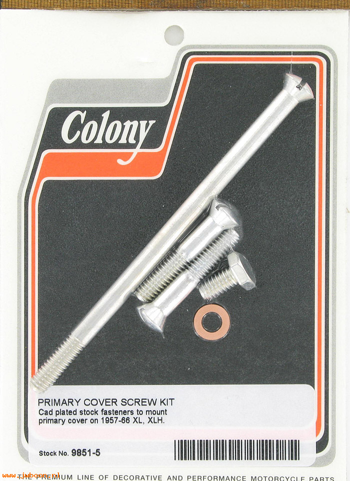 C 9851-5 (34957-57 / 2345 3728): Primary cover screw kit, stock - Ironhead XL,XLH 57-66, in stock