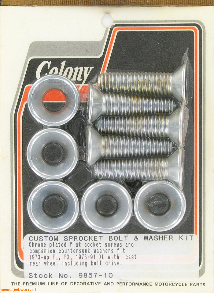 C 9857-10 (): Rear sprocket kit, countersunk washers-XL 73-91.FL,FX cast wheel