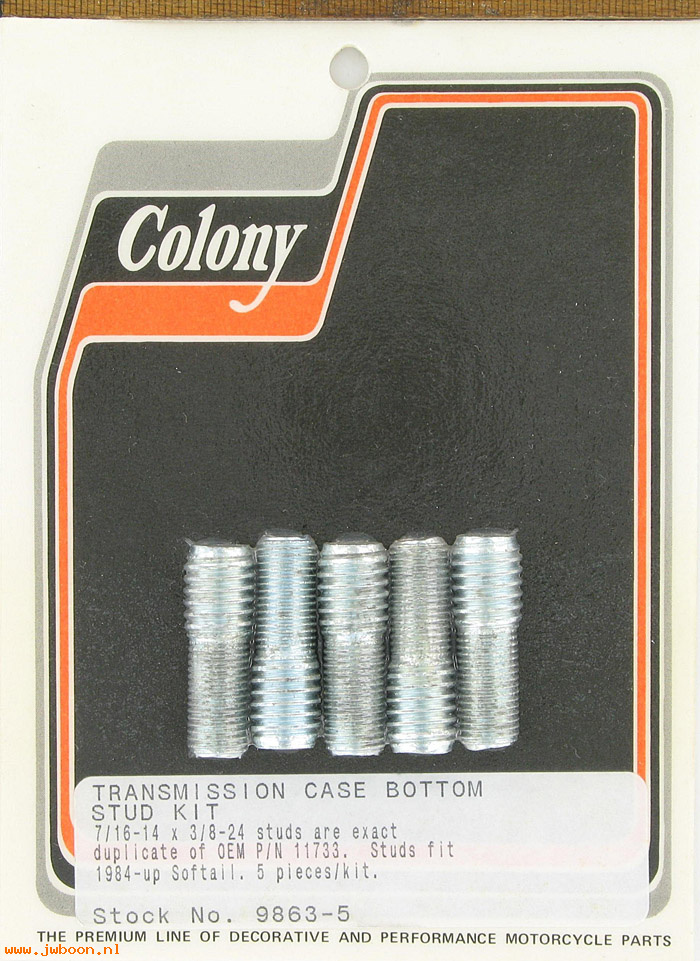 C 9863-5 (   11733): Transmission case bottom stud kit,  7/16"-14 x 3/8"-24, in stock
