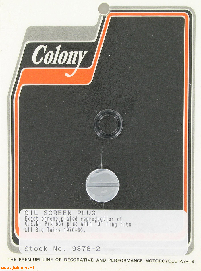 C 9876-2 (     657): Oil screen plug with O-ring - FL, FX '70-'80, in stock Colony