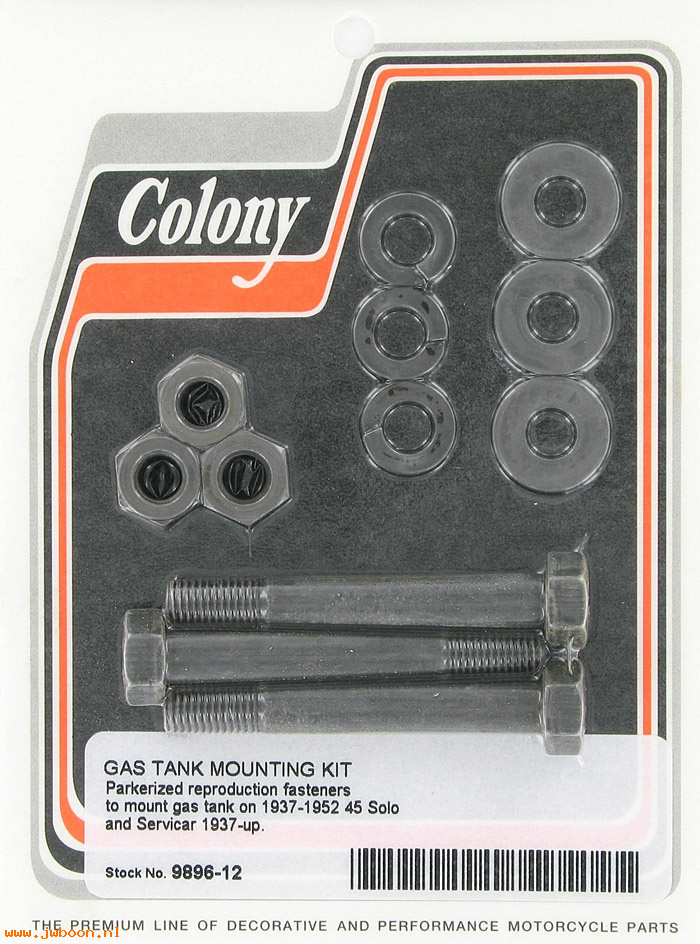 C 9896-12 (    4060 / 3529-37): Gas tank mounting kit - 1038 CP bolts - 750cc '37-'73, in stock