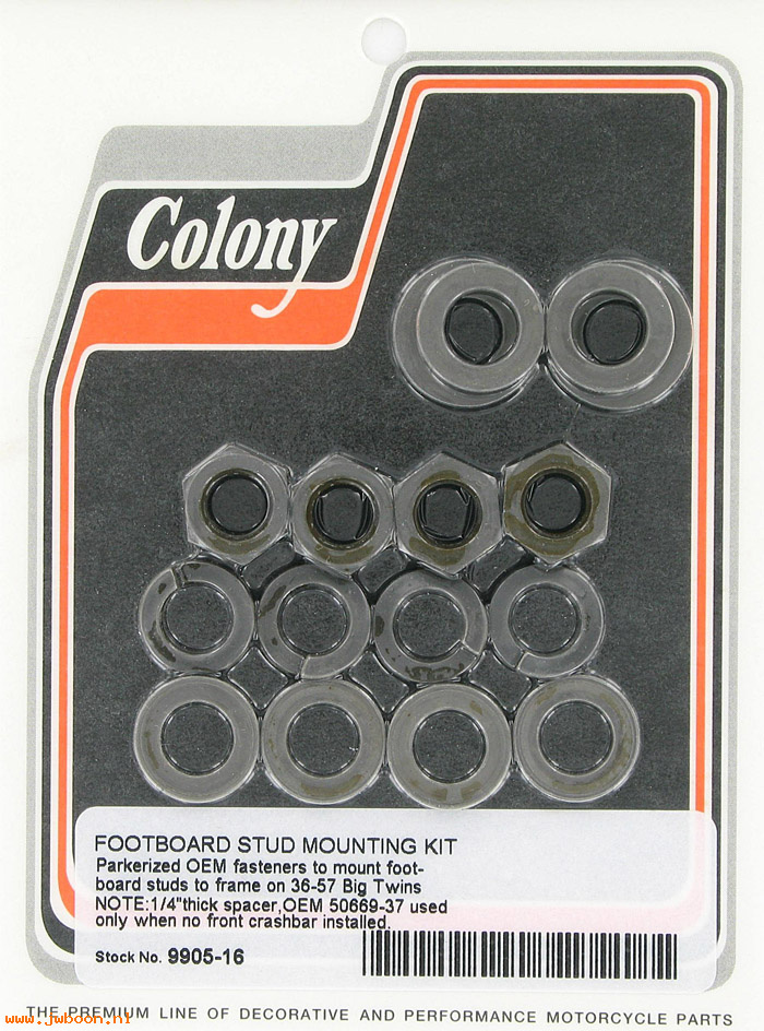 C 9905-16 (): Footboard stud mounting kit - Big Twins '36-'57, in stock Colony