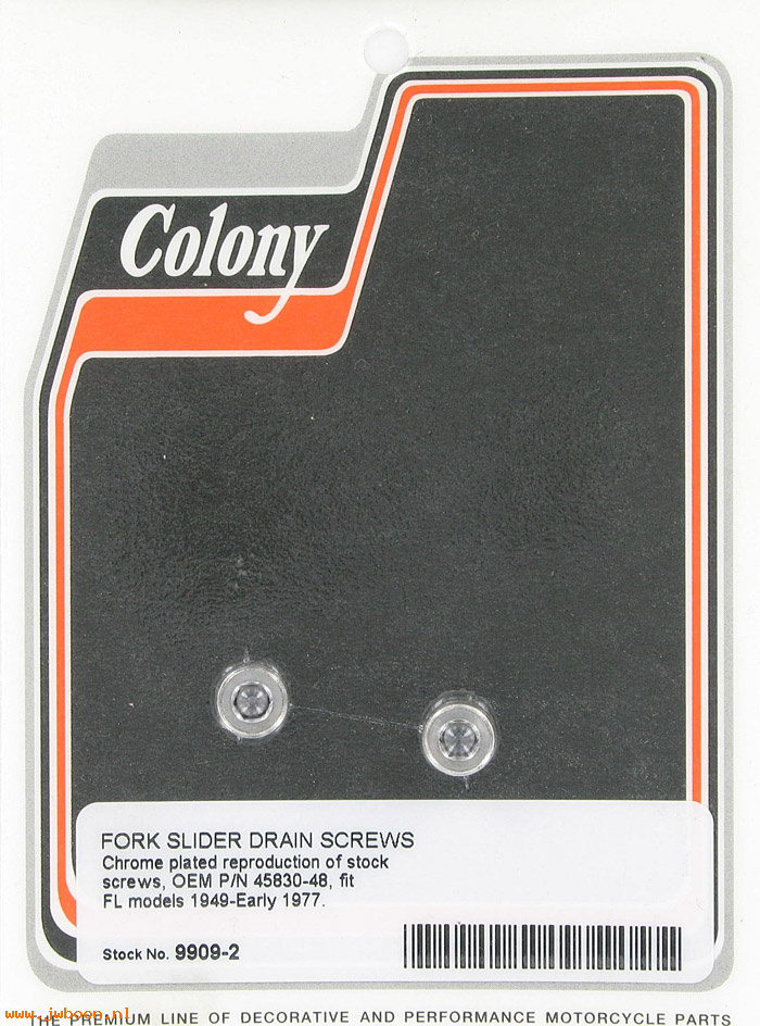 C 9909-2 (45830-48): Fork slider drain screws - FL 49-e77. S-car 58-73. XL 58-90.XR750