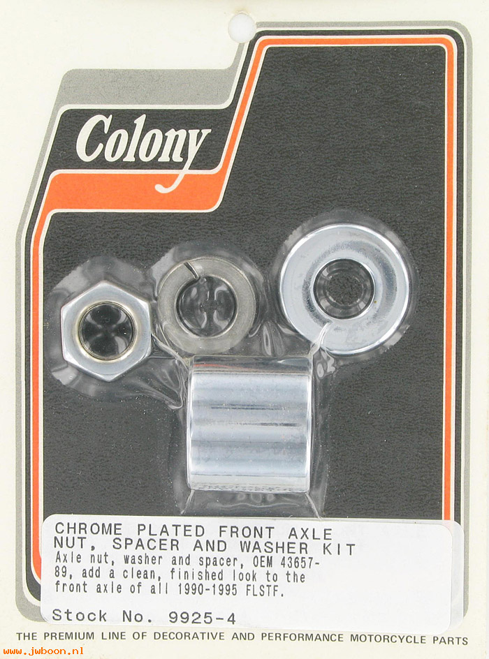 C 9925-4 (): Front axle nut and spacer kit - FLSTF '90-'95, in stock Colony