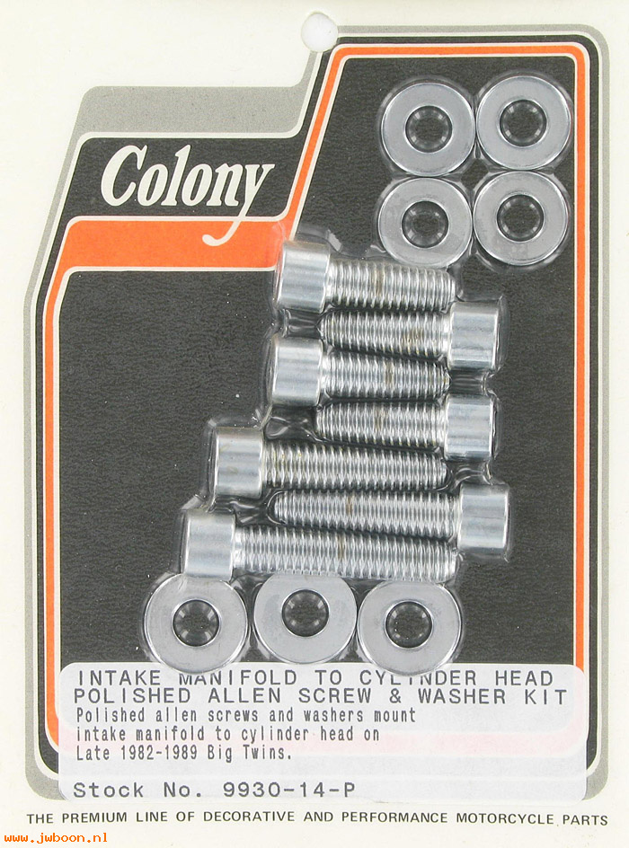C 9930-14-P (): Manifold mounting screws, polished Allen - Softail late'82-'89