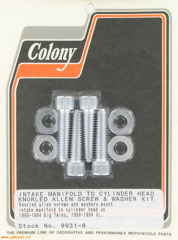 C 9931-8 (): Manifold mounting screws, knurled Allen - BT '90-'94. XLs '88-'94