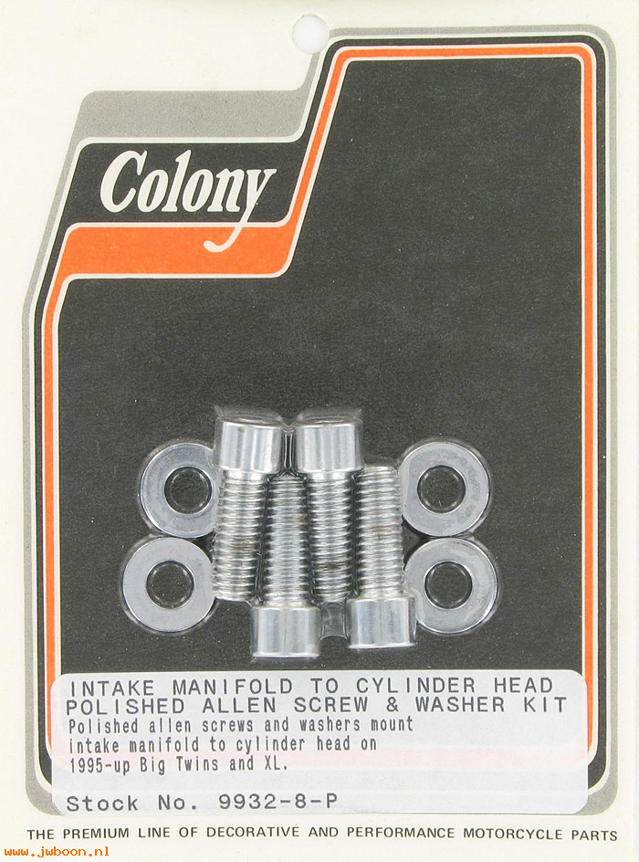 C 9932-8-P (): Manifold mounting screws, polished Allen - Big Twins. XL's '95-