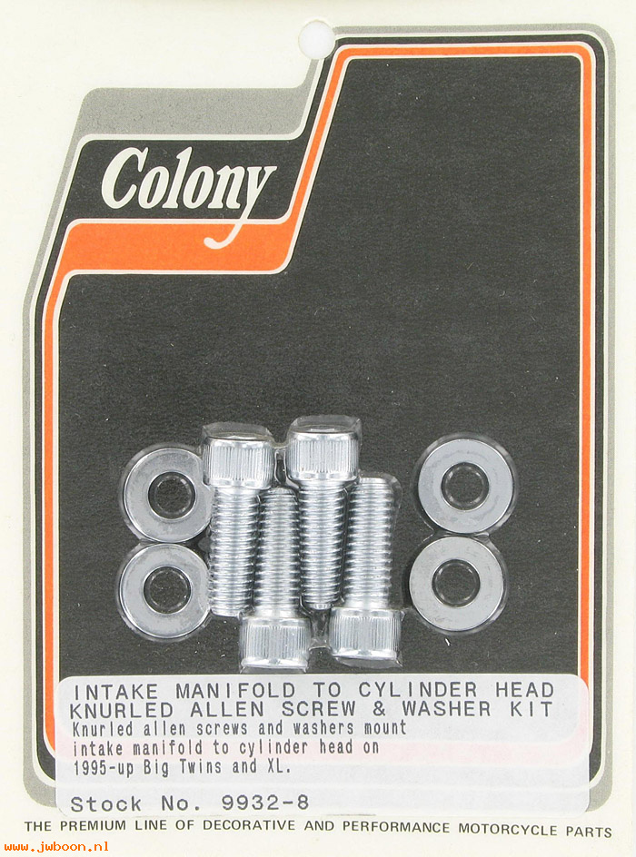 C 9932-8 (): Manifold mounting screws, knurled Allen - Big Twins.  XL's '95-