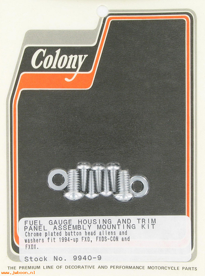 C 9940-9 (): Fuel gauge housing scr kit, button head Allen - FXD, FXDX '94-