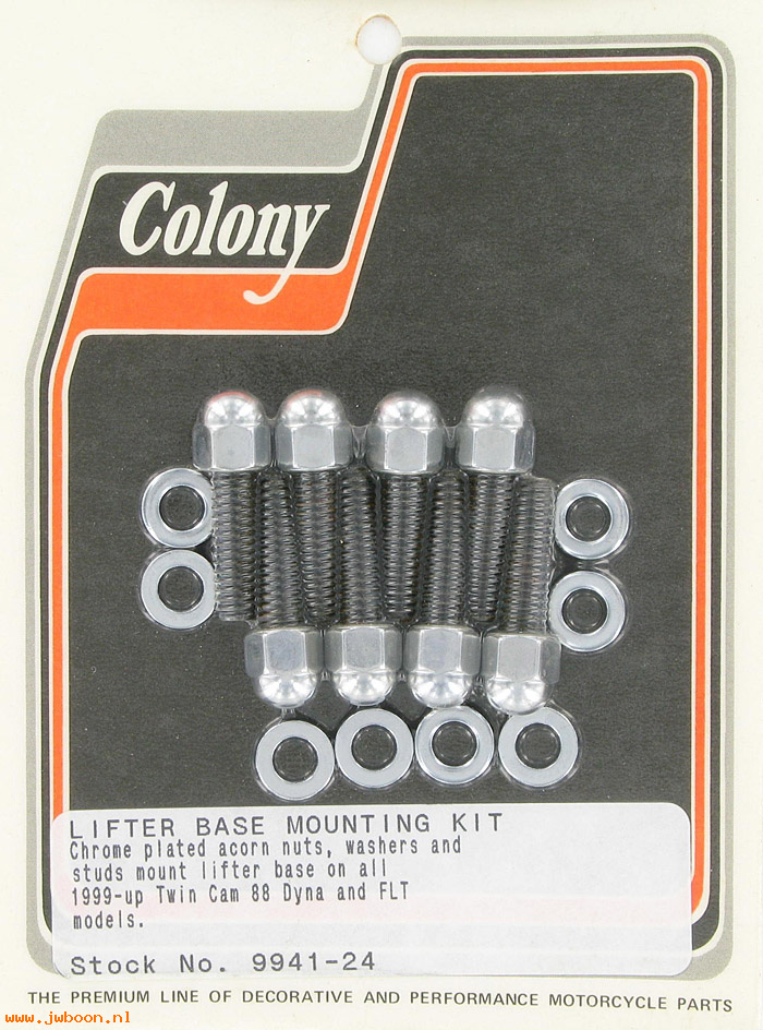 C 9941-24 (): Lifter base mounting kit, acorn - Twin Cam 88, in stock Colony
