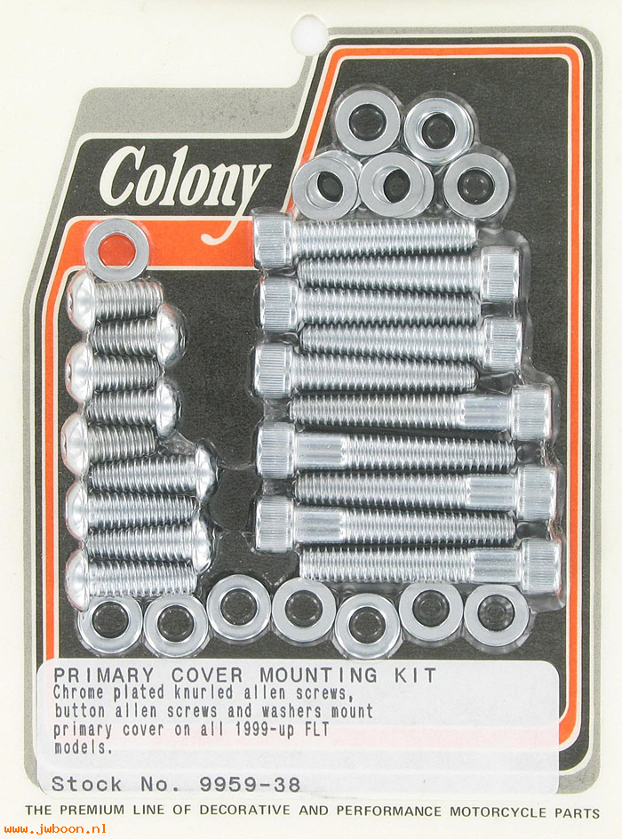 C 9959-38 (): Primary cover mounting kit, knurled Allen - FLT '99-'06, in stock