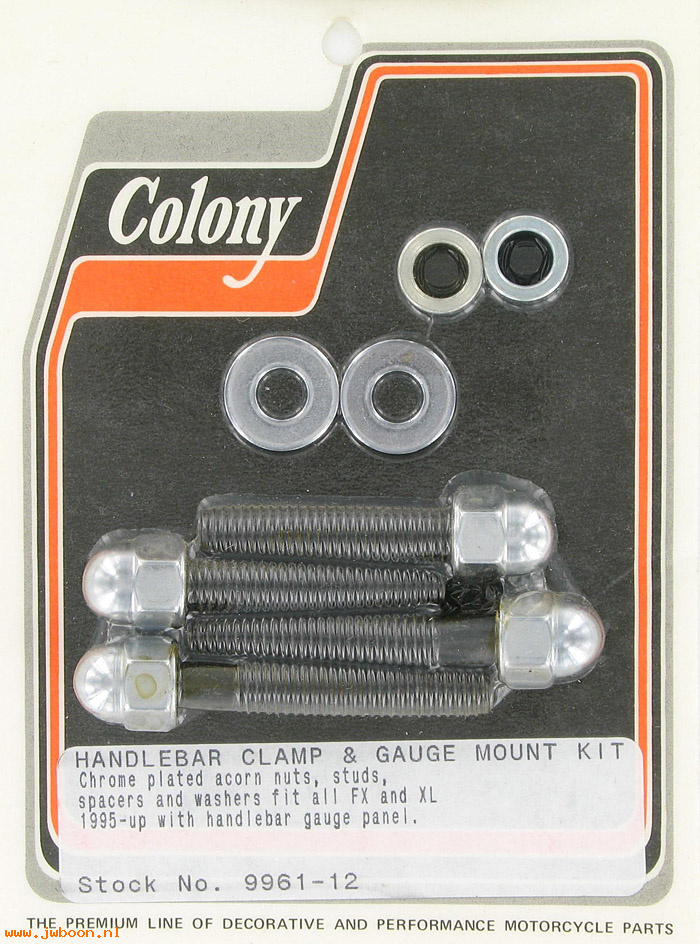 C 9961-12 (): Handlebar clamp/gauge kit, acorn in stock - FX, Sportster XL '95-