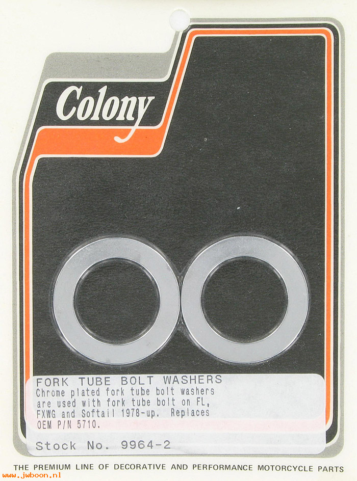 C 9964-2 (    5710): Fork tube bolt washers (2) - FXST '84-'86. FXWG '80-'86, in stock