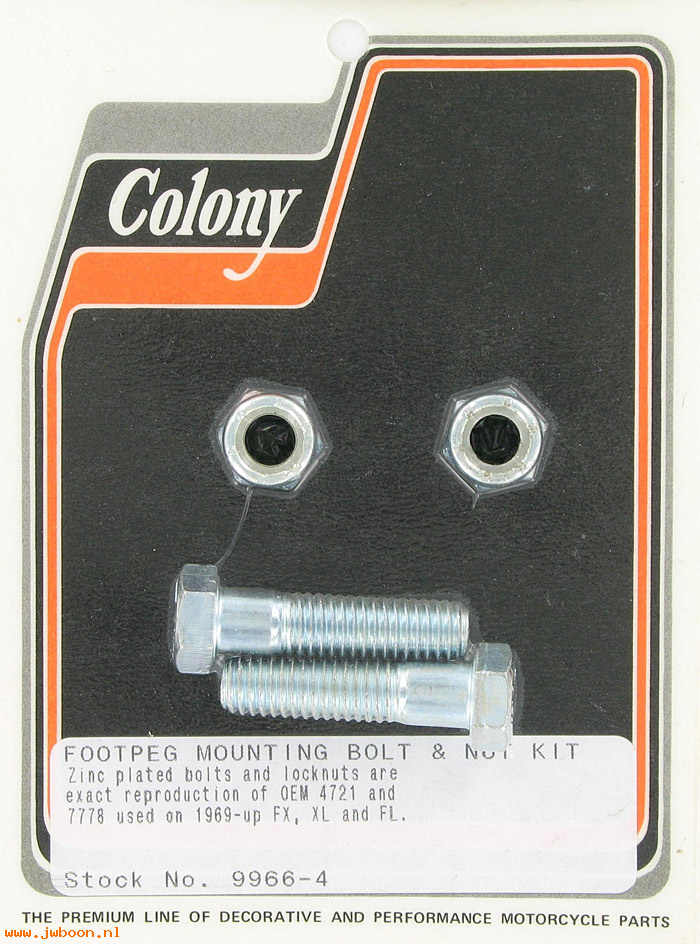 C 9966-4 (    4721 / 7778): Footpeg mounting bolts, stock, in stock - FL,FX,Sportster XL '69-