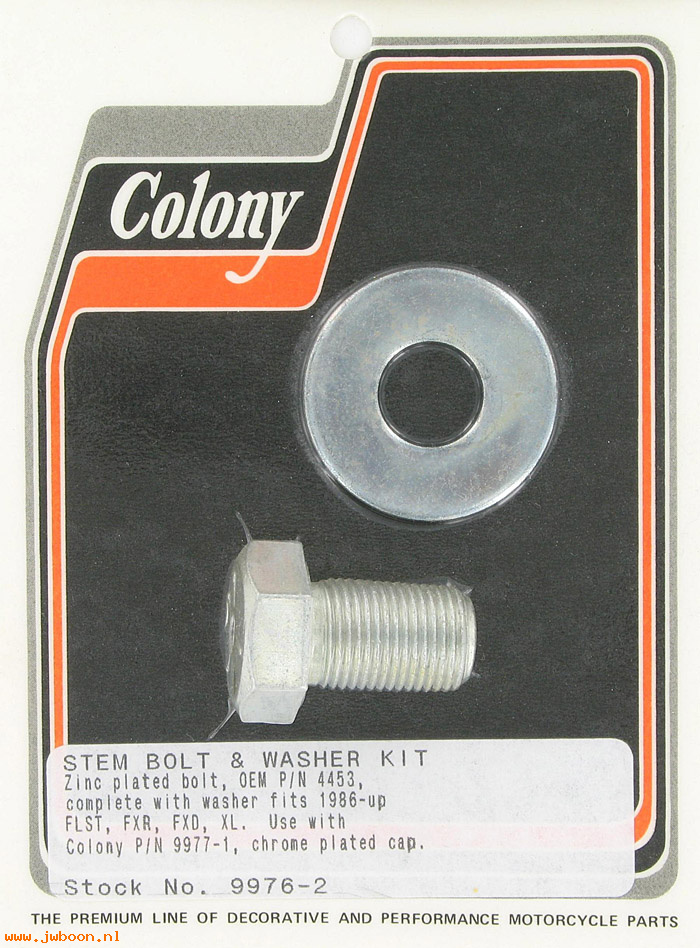 C 9976-2 (    4453): Stem bolt and washer kit, in stock Colony - FLST,FXR,FXD, XL '86-