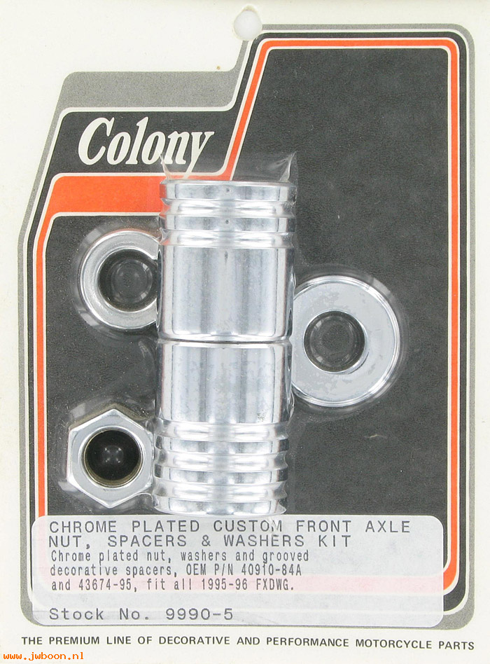C 9990-5 (40910-84A / 43674-95): Front axle spacer kit, custom grooved - FXDWG '95-'96, in stock