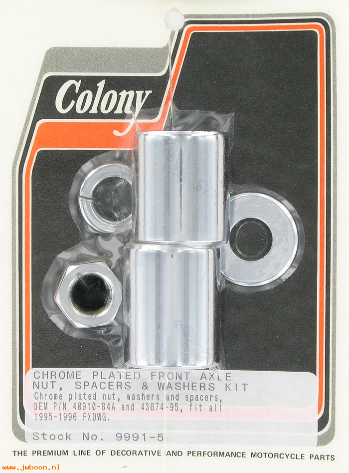 C 9991-5 (40910-84A / 43674-95): Front axle spacer kit - FXDWG '95-'96, Colony in stock