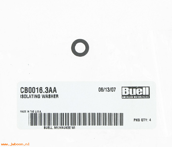   CB0016.3AA (CB0016.3AA): Washer, isolating - NOS - Buell XB