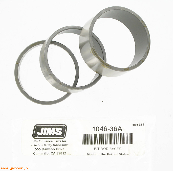  CRR-36A (24345-36A/ 24356-36A): Connecting rod races 52100, Timken, JIMS - Big Twins '36-'99