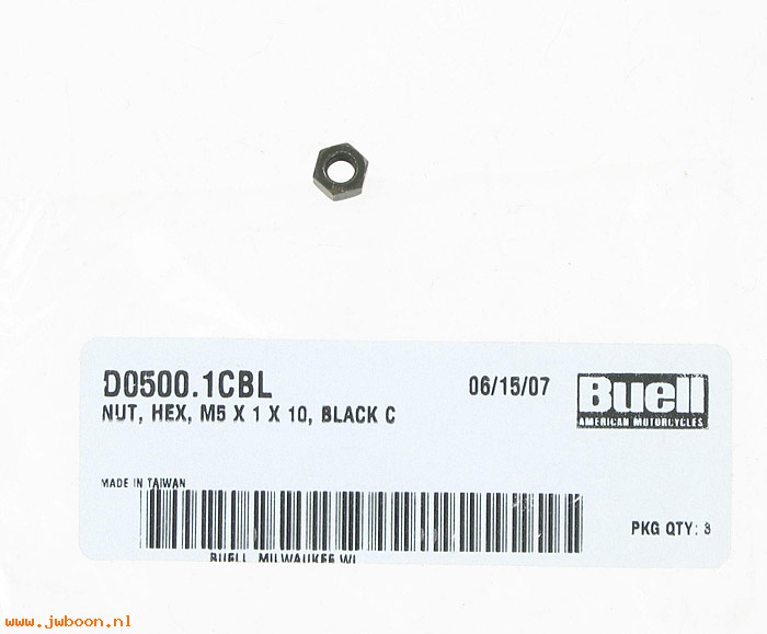   D0500.1CBL (D0500.1CBL): Nut, M5 x 1 x 10  hex - NOS - Buell XB