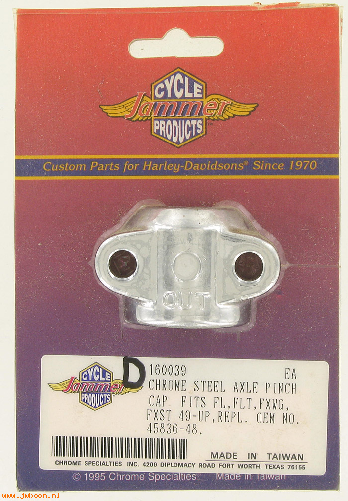 D 160039 (45836-48): Jammer Cycle products steel axle pinch - BT '49-e'77