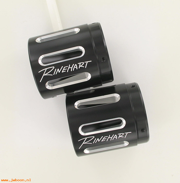 D 900-0130 (): Rinehart exhaust 4" slotted end caps pair, in stock