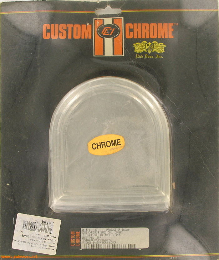 D CC46-310 (): Custom Chrome ribbed coil cover Softail '84-'97