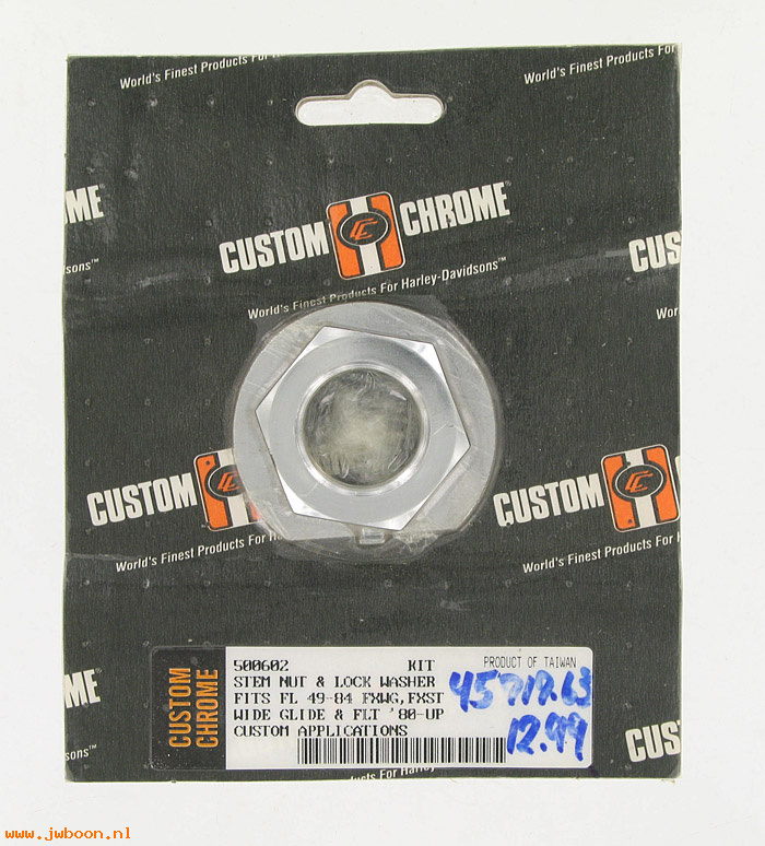 D CC500602 (): Custom Chrome fork stem nut and lockwasher