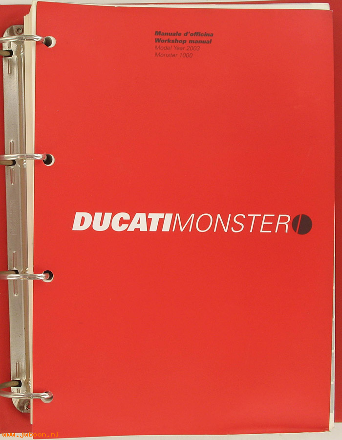 D D18 (): Ducati Monster 1000 original workshop manual 2003
