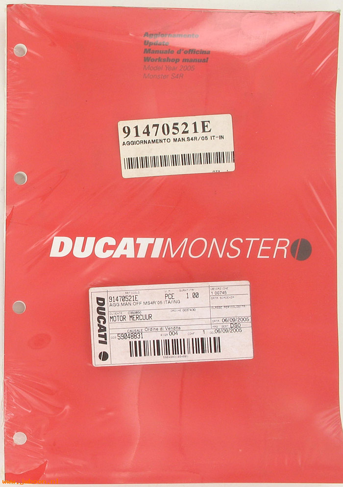 D D52 (): Ducati Monster S4R original workshop manual 2005,