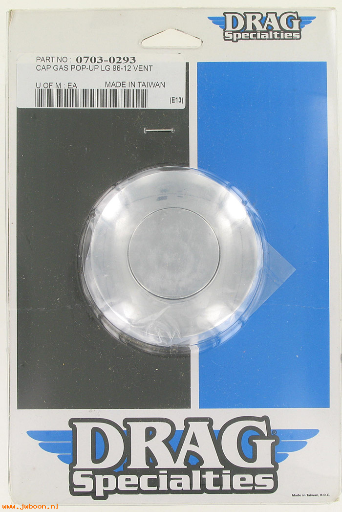 D DS-07030293 (): Drag Specialties pop-up gas cap, large '96-'12 vent