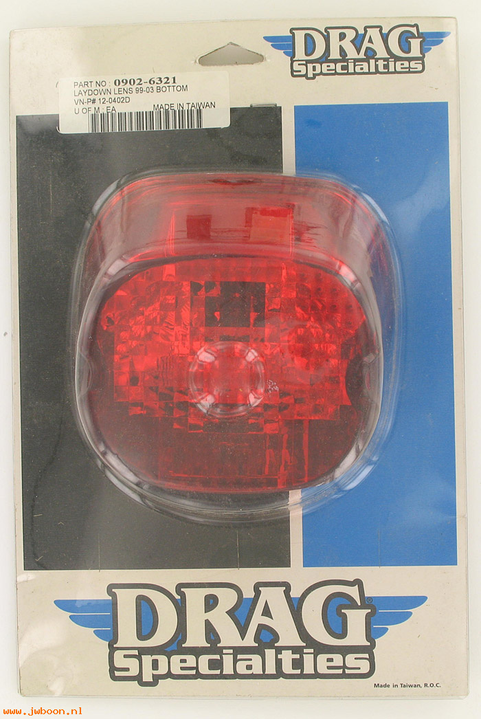 D DS-09026321 (12-0402D): Drag Specialties laydown taillight lens '99-'03