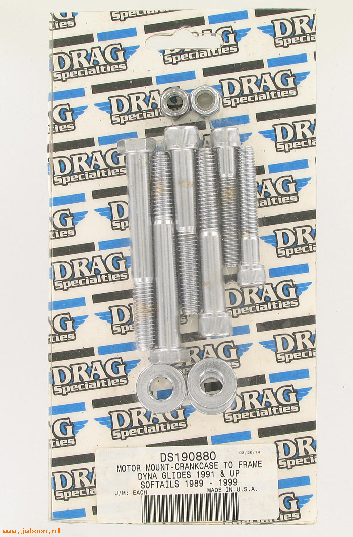D DS-190880 (): Drag Specialties motor mount hardware - Dyna, Softail