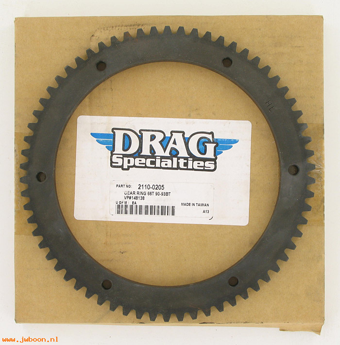 D DS-21100205 (14138): Drag Specialties ring gear 66T - Big Twins '90-'93