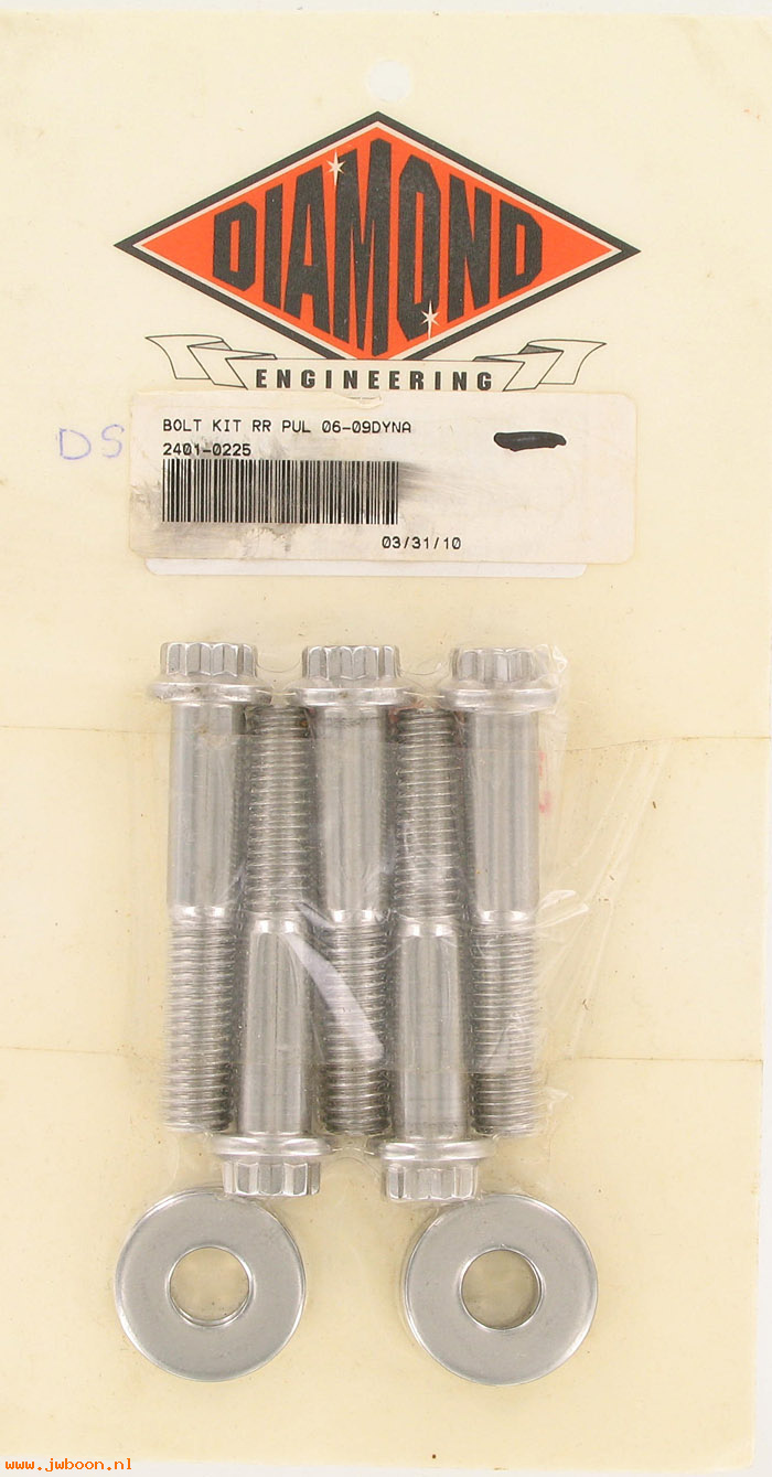 D DS-24010225 (PB507S): Drag Specialties Diamond engineering bolt kit, pulley - rear