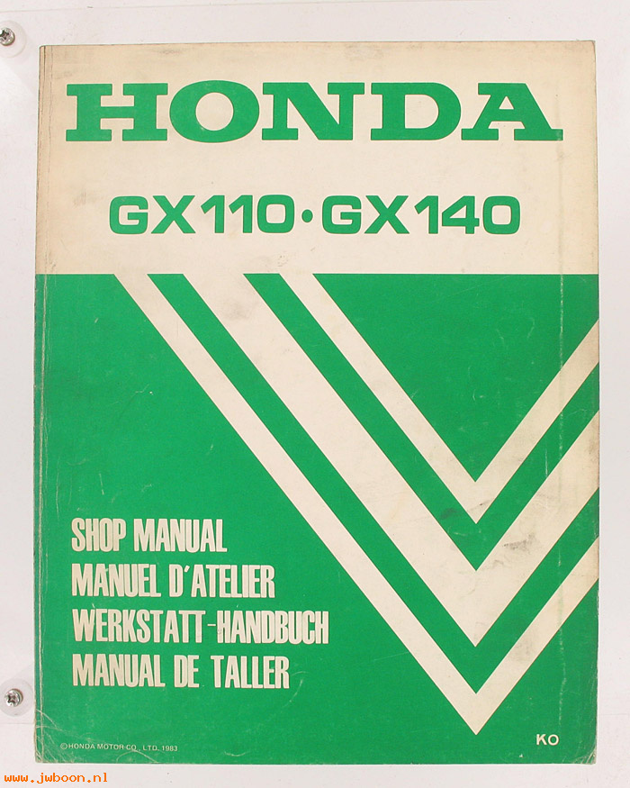 D H65 (): Honda GX110 / GX140 original shop manual, werkplaatsboek 1983