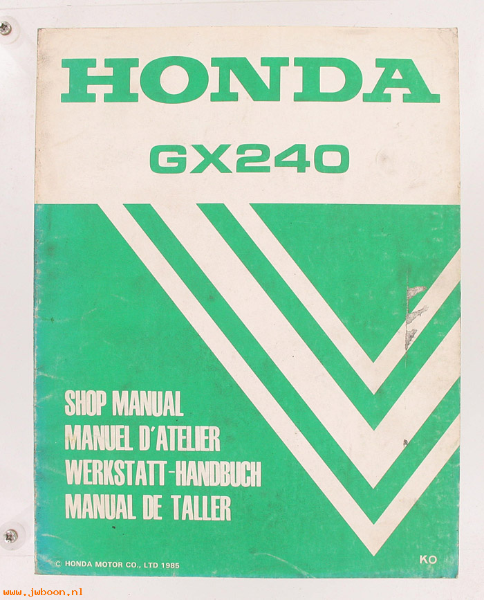 D H66 (): Honda GX240 original shop manual, werkplaatsboek 1985