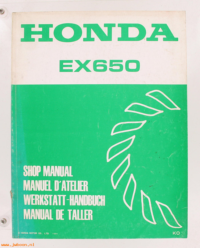 D H69 (): Honda EX650 original shop manual, werkplaatsboek 1984