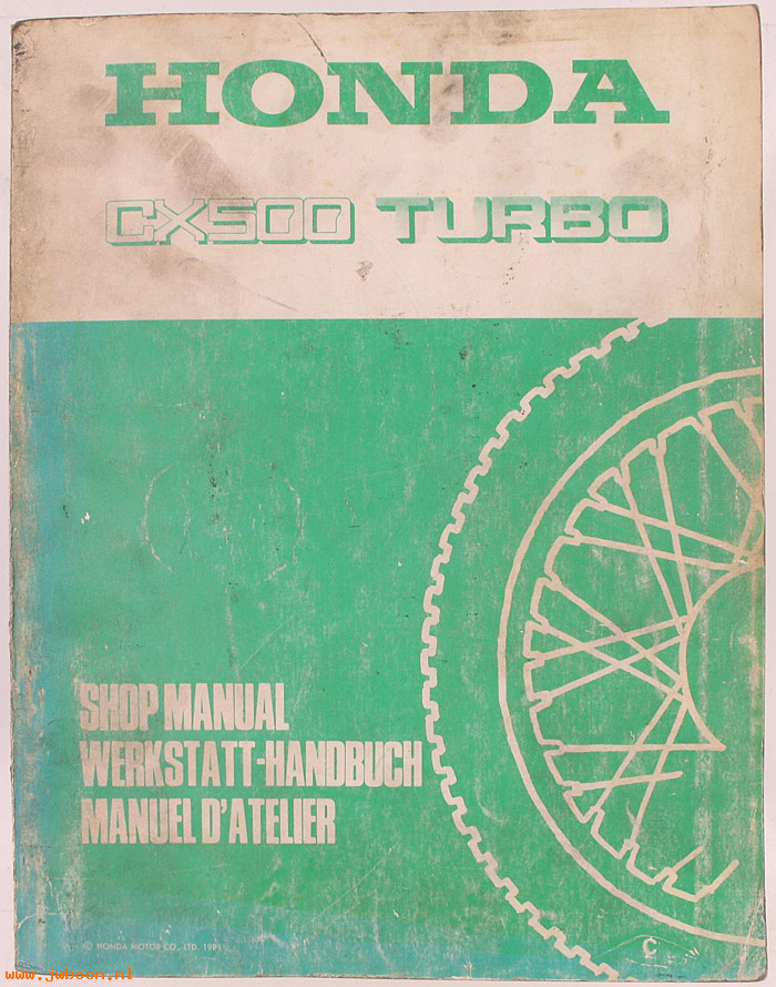 D H78 (): Honda CX500 Turbo original shop manual, werkplaatsboek 1981