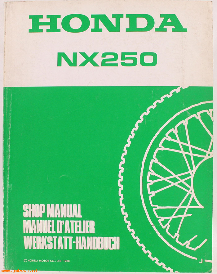 D H81 (): Honda NX250 original shop manual, werkplaatsboek 1988
