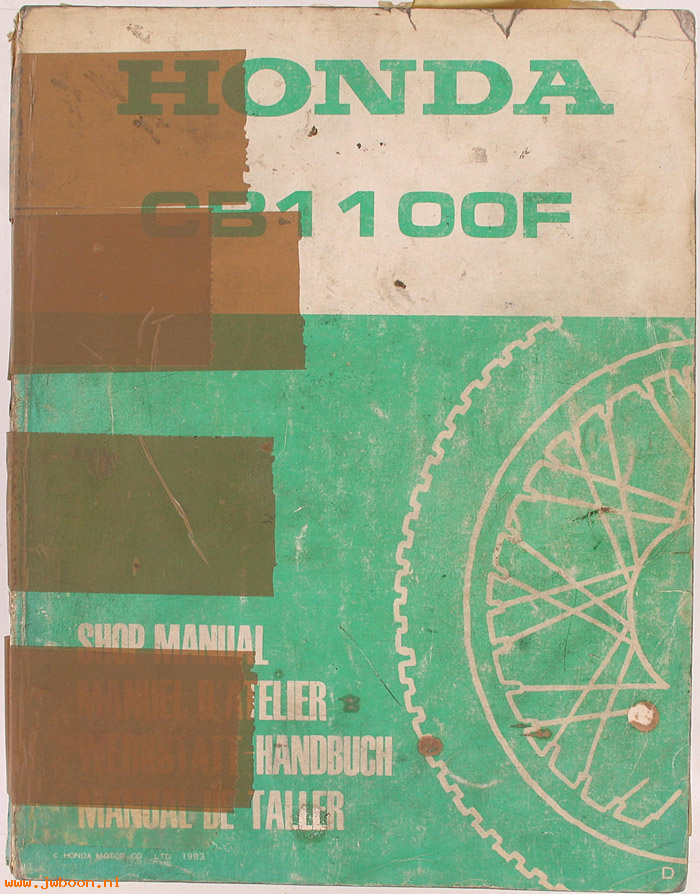 D H83 (): Honda CB1100F original shop manual, werkplaatsboek 1983