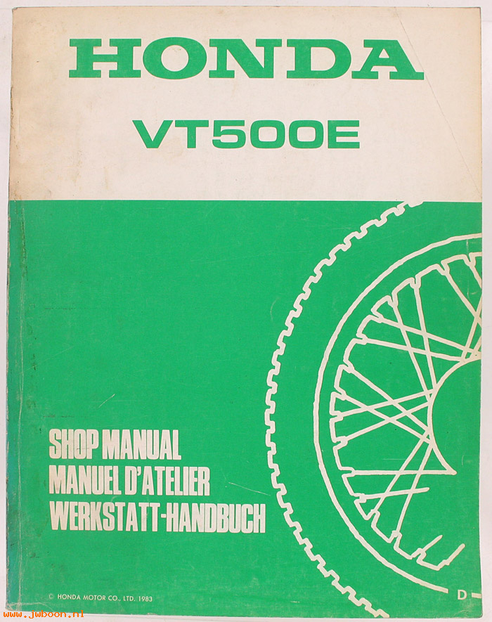 D H86 (): Honda VT500E original shop manual, werkplaatsboek, 1983
